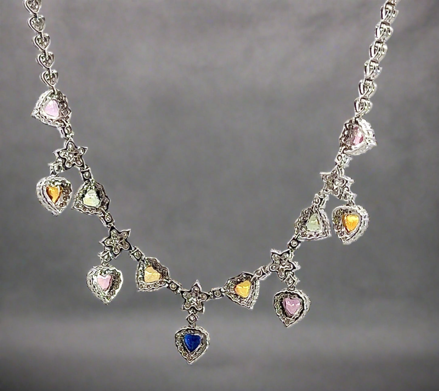 back of white gold tennis necklace