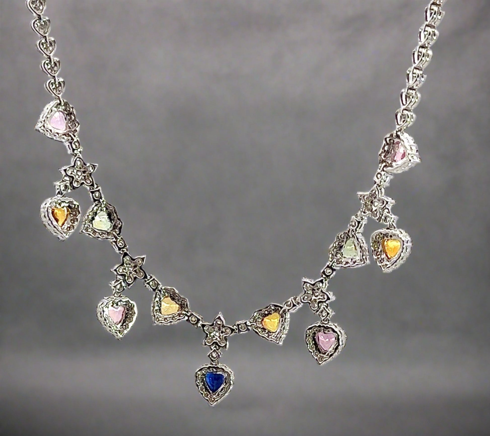 back of white gold tennis necklace