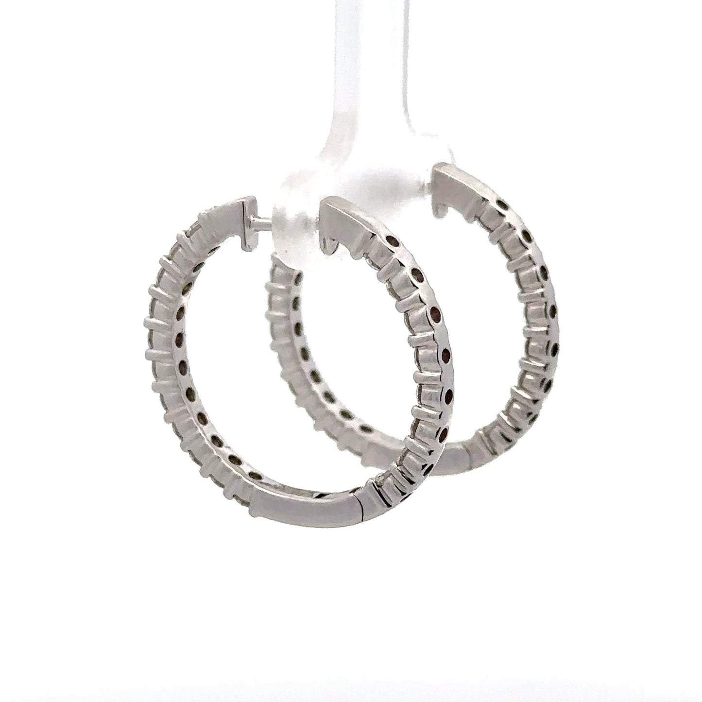 Side of white gold hoops
