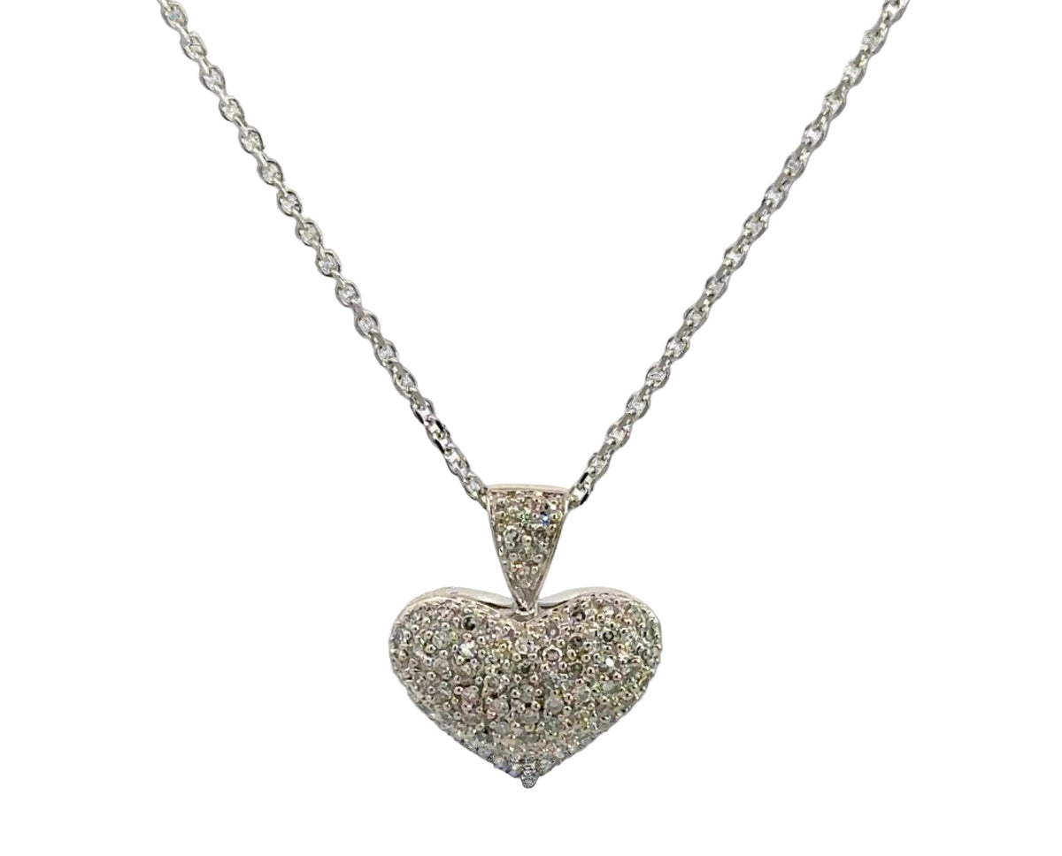 Front of diamond heart necklace