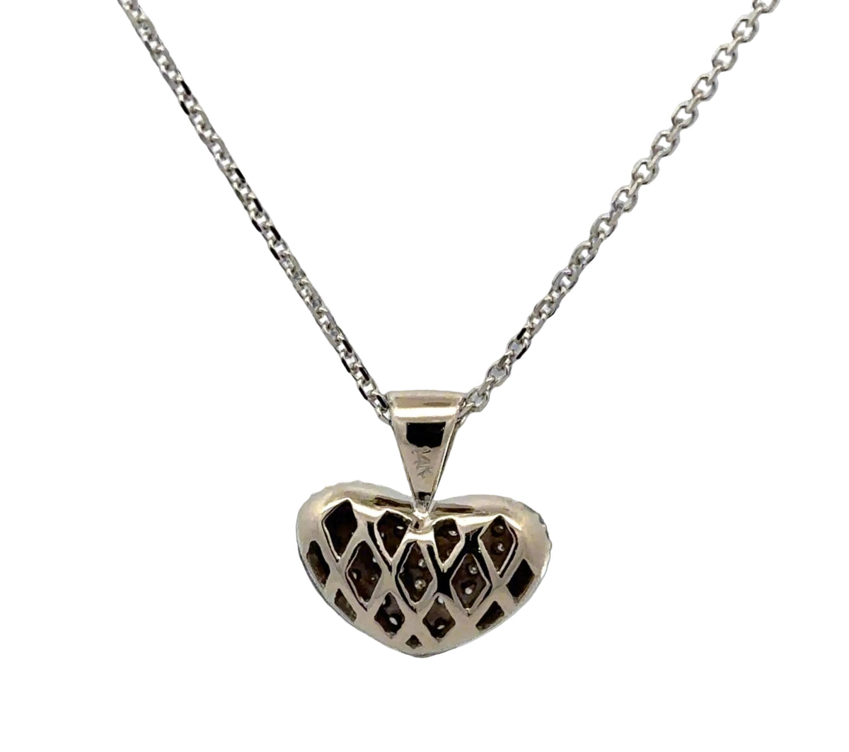 Back of necklace with 14K stamp