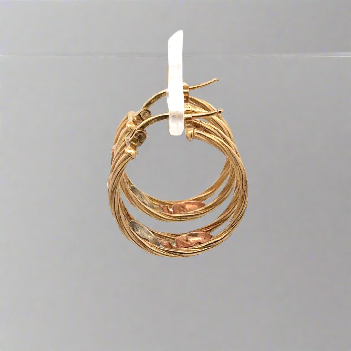 Side of hoops with 14K on post