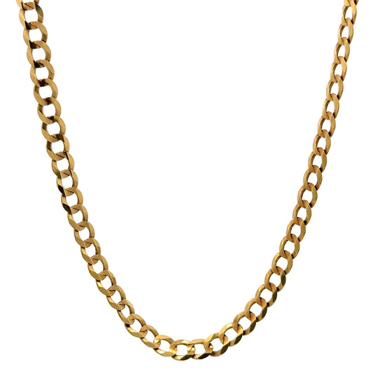 hanging yellow gold curb link chain