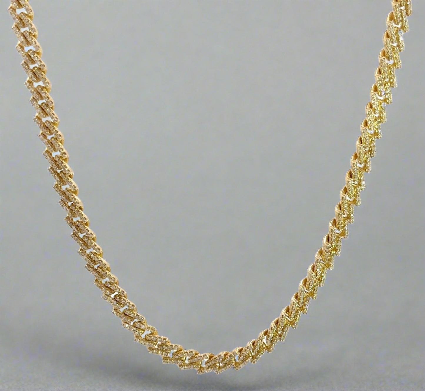 Front of diamond cuban link chain