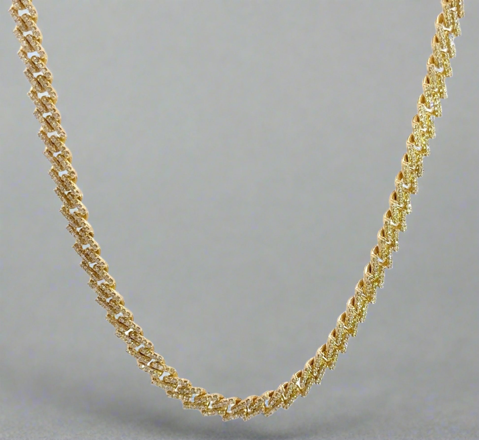 Front of diamond cuban link chain