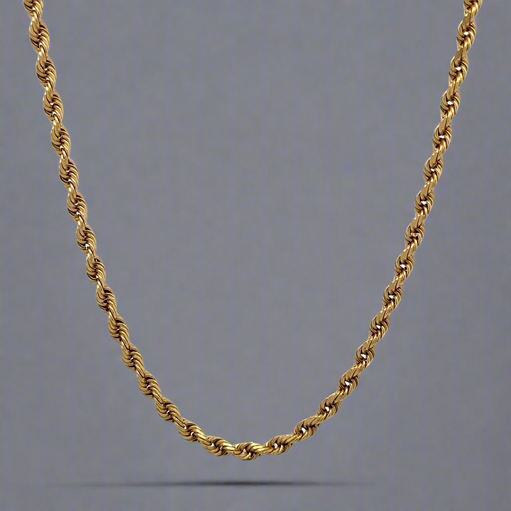 Deals 14k Yellow Gold Rope Chain Necklace 20