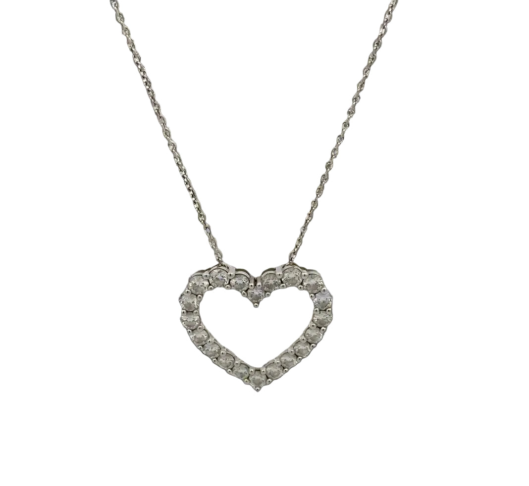 Front of diamond heart necklace