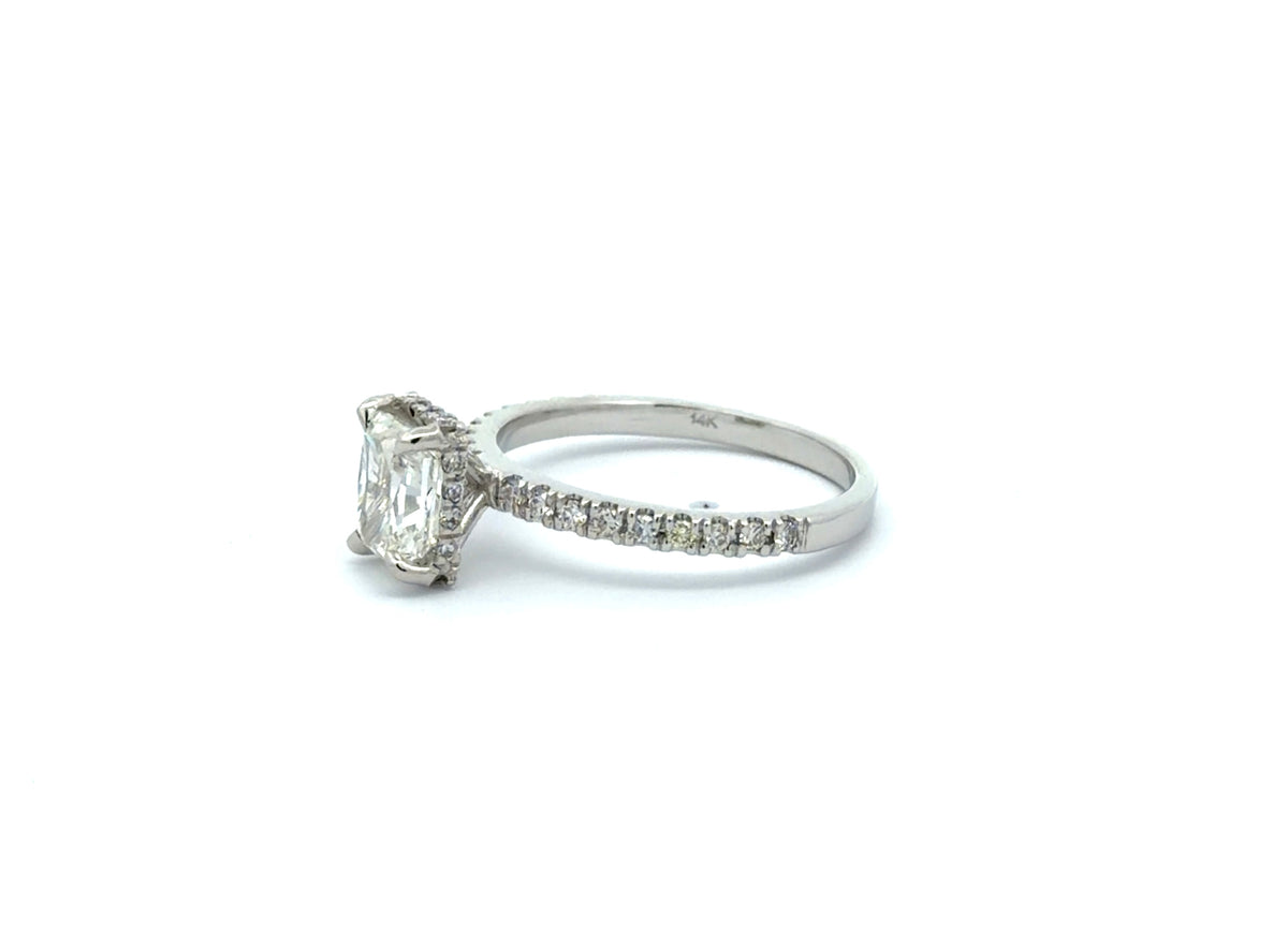 14K white gold radiant-cut diamond engagement ring