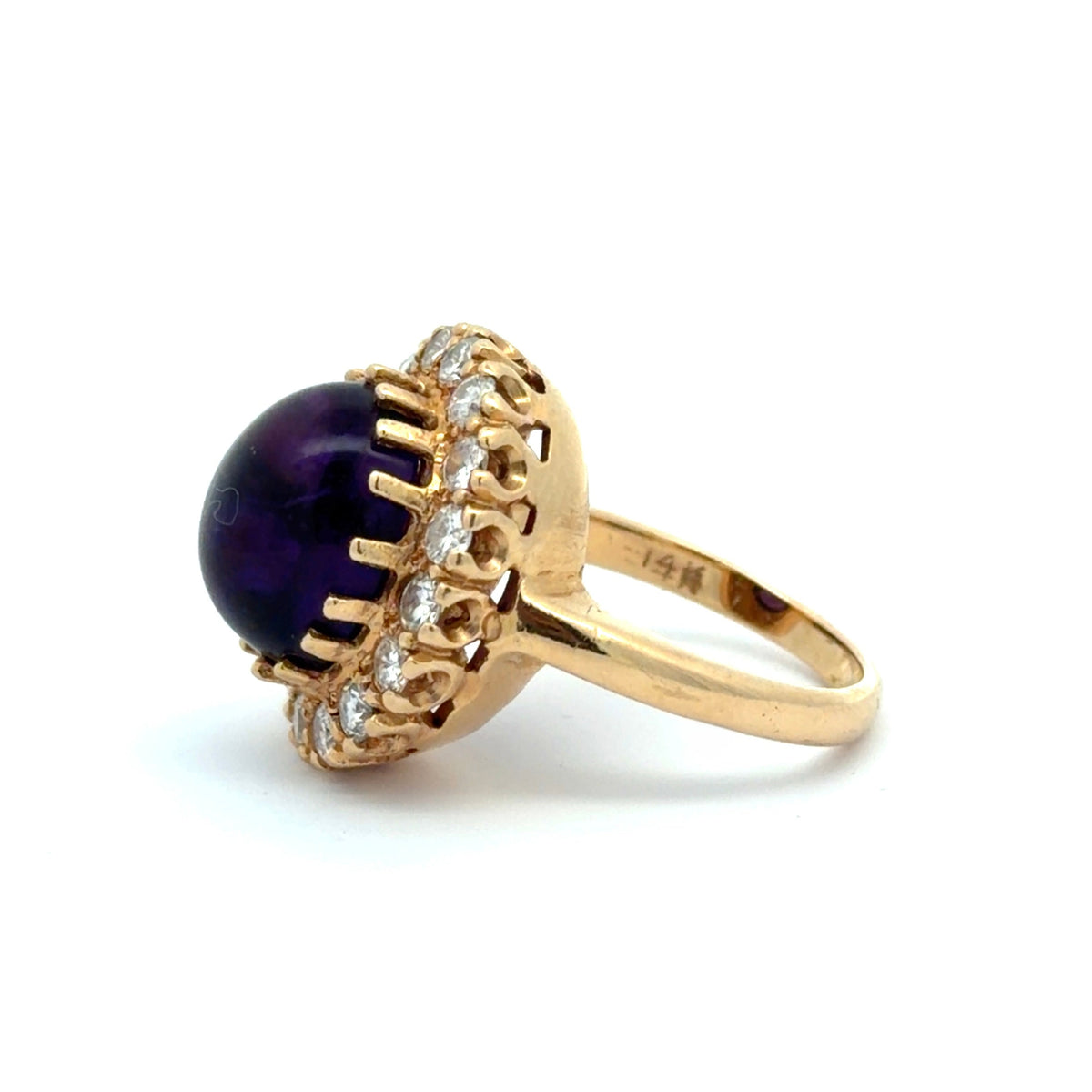 Side of ring with 14K stamp