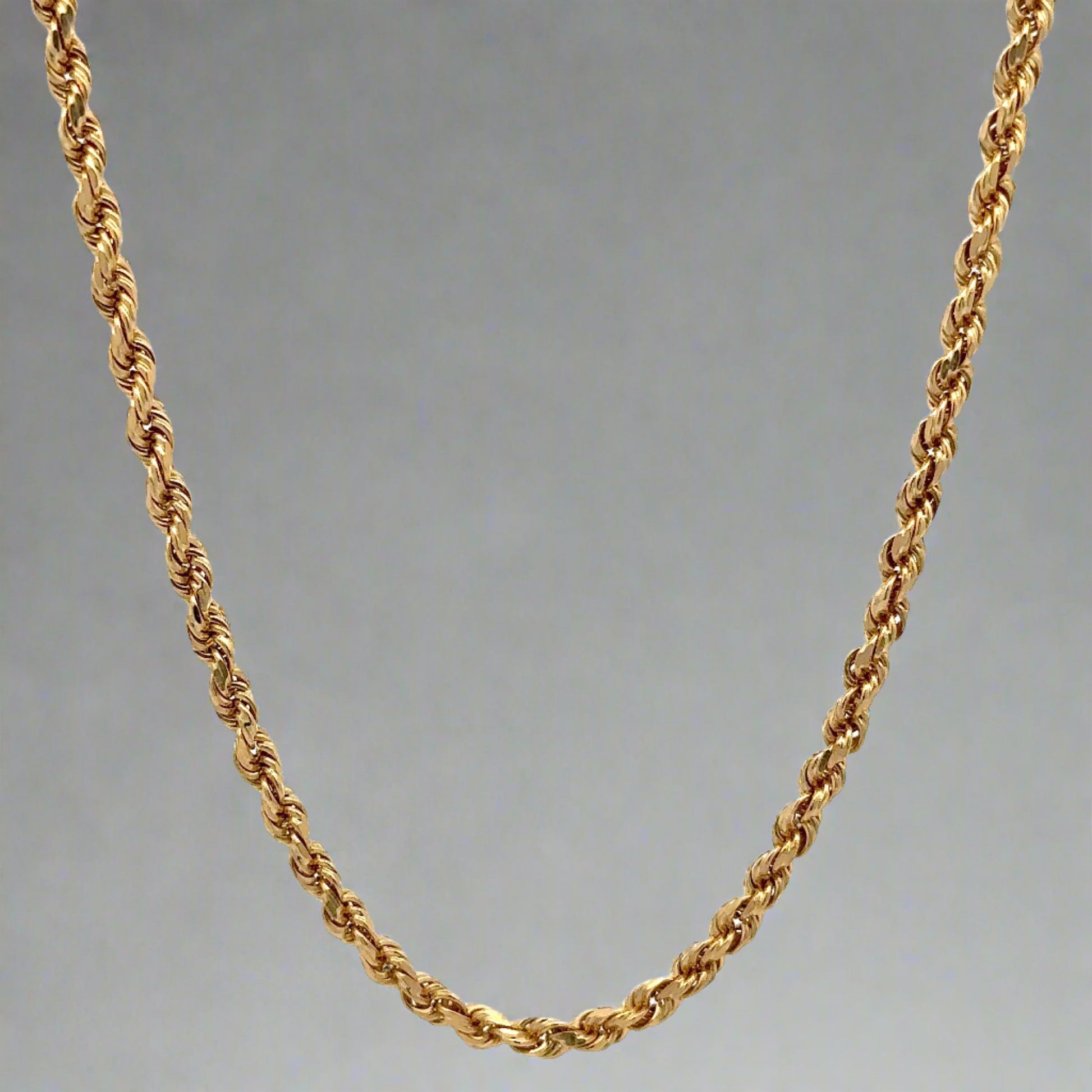 hanging yellow gold rope chain