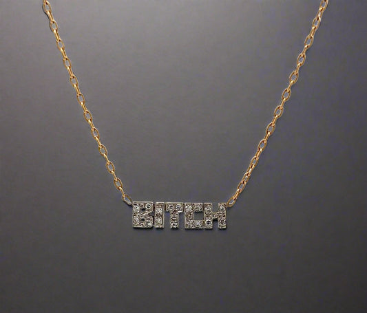 Hanging necklace in yellow and white gold
