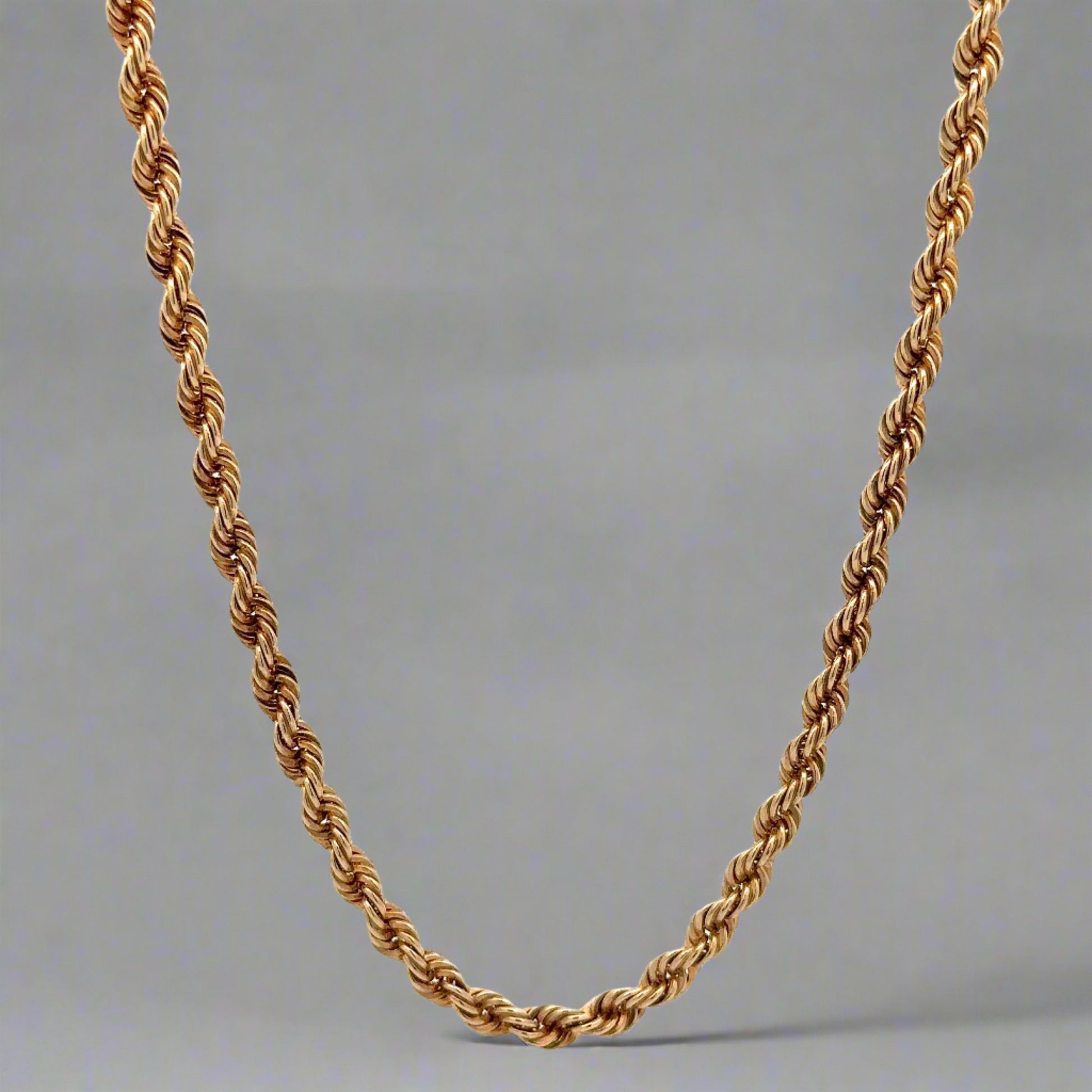 hanging yellow gold rope chain