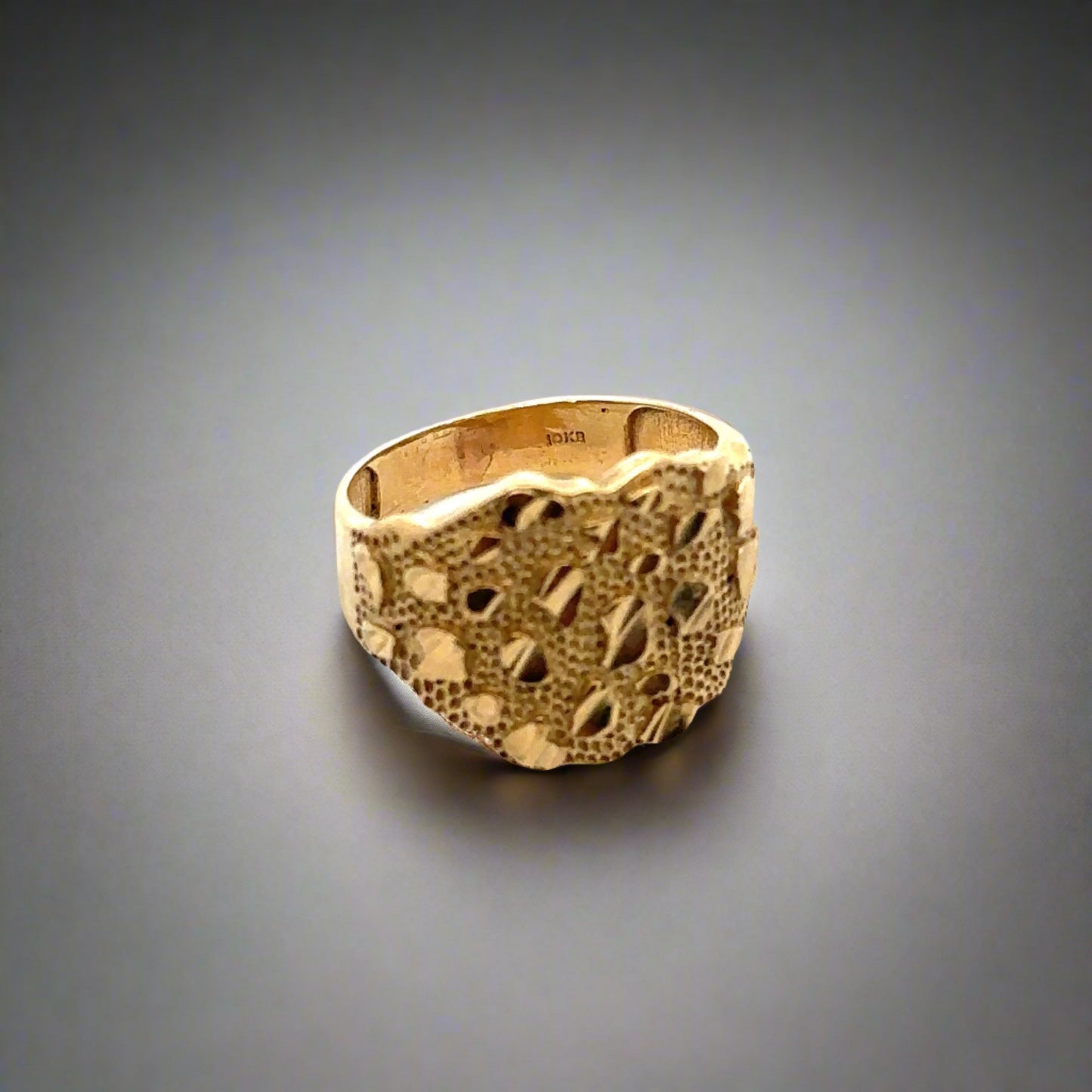 10K stamp on inside of nugget ring