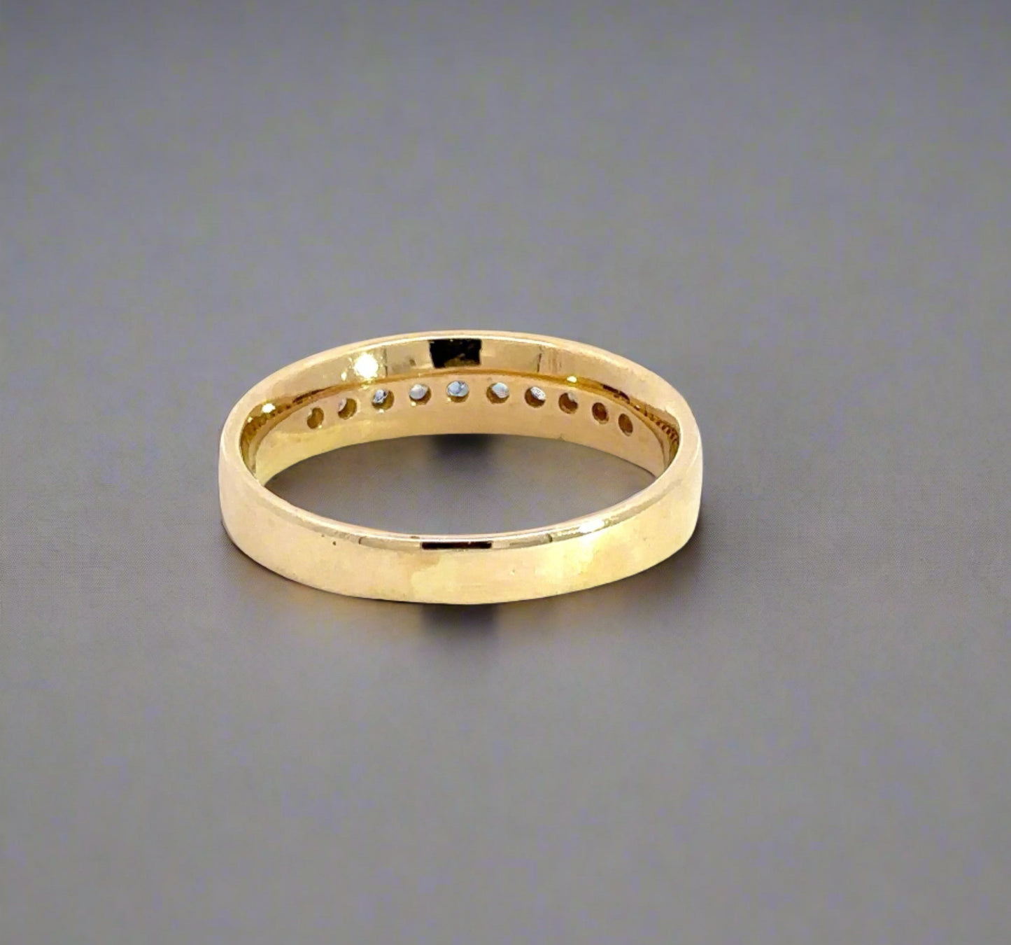 Back of ring with faint scratches on band