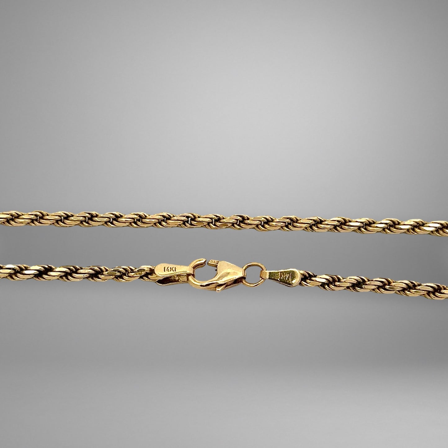 14K Yellow Gold 28" 2.3mm Rope Chain