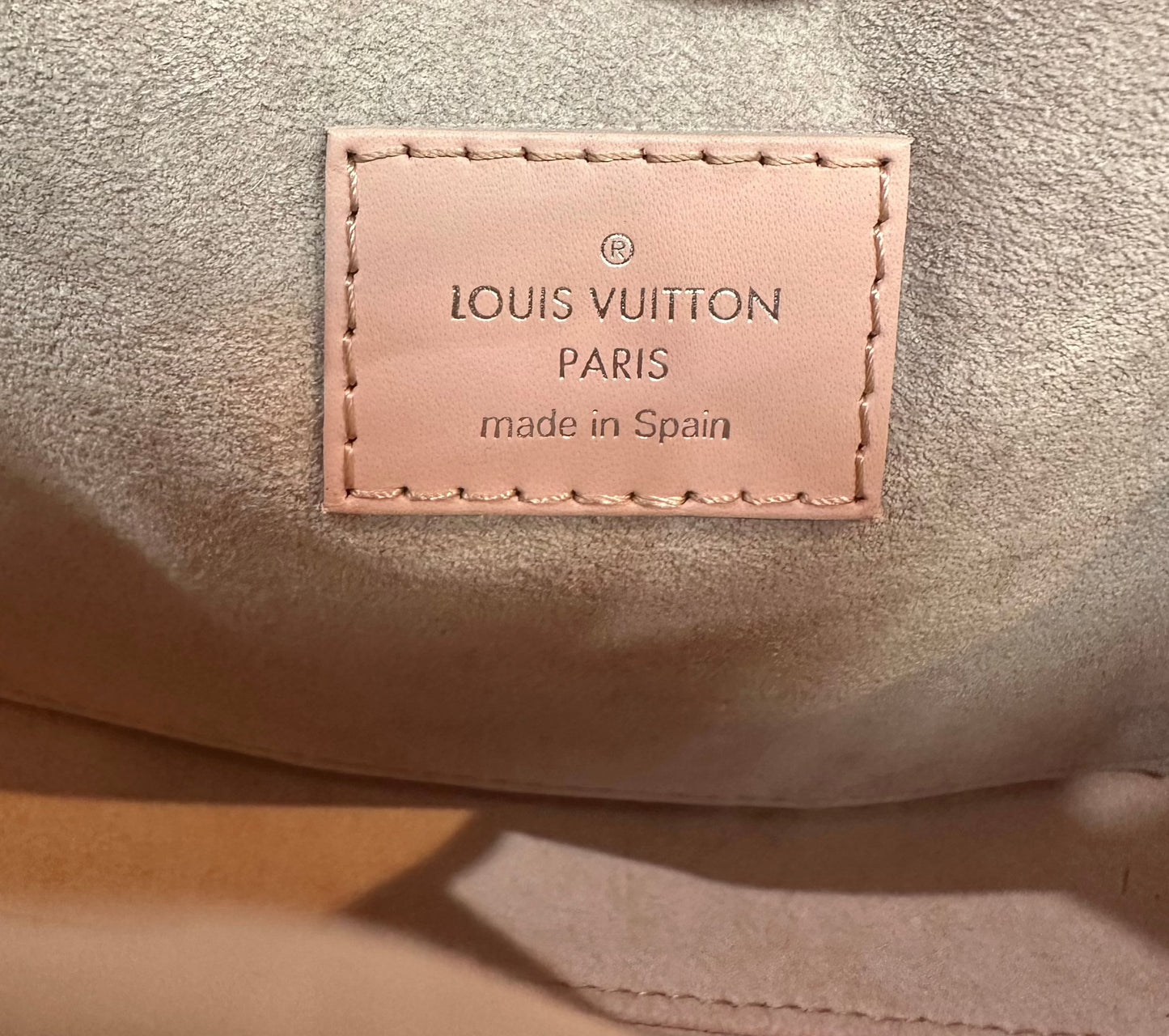 Louis Vuitton Paris made in Spain leather logo inside