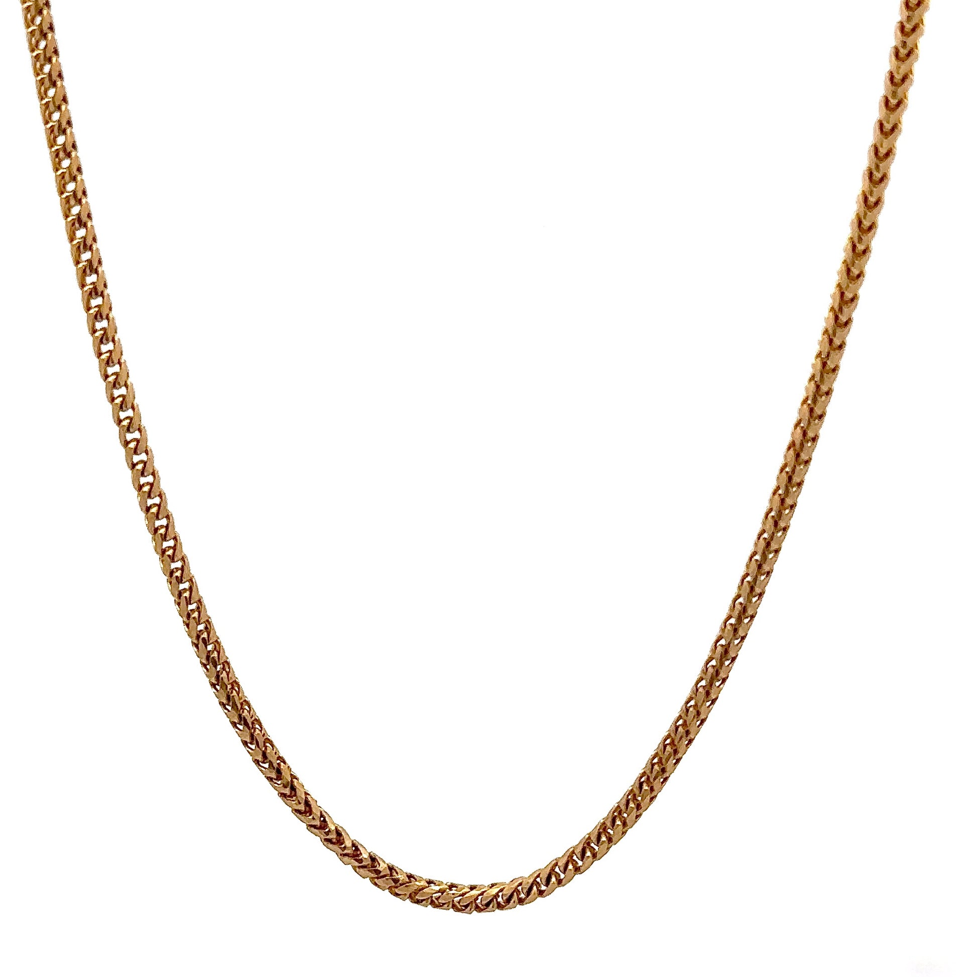 Round style yellow gold franco chain