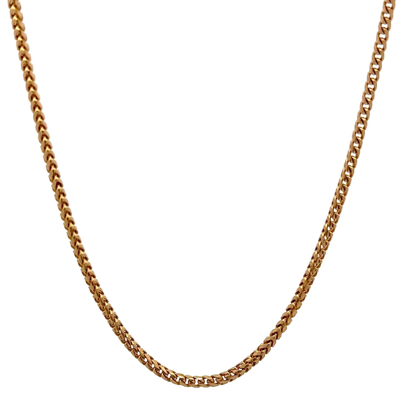 Round style yellow gold franco chain