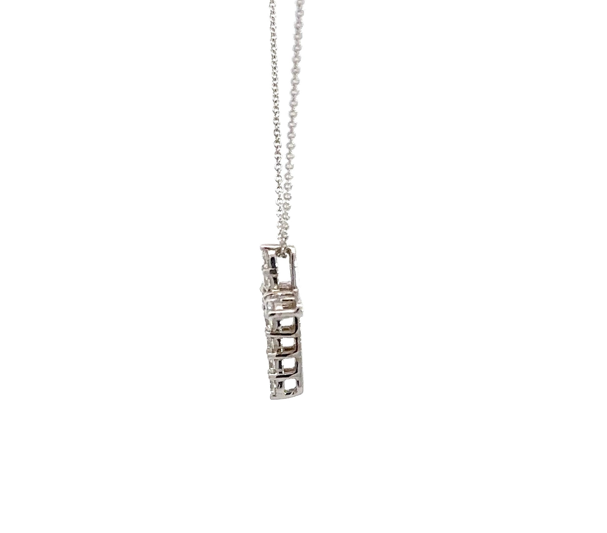 side of white gold necklace with attached bail