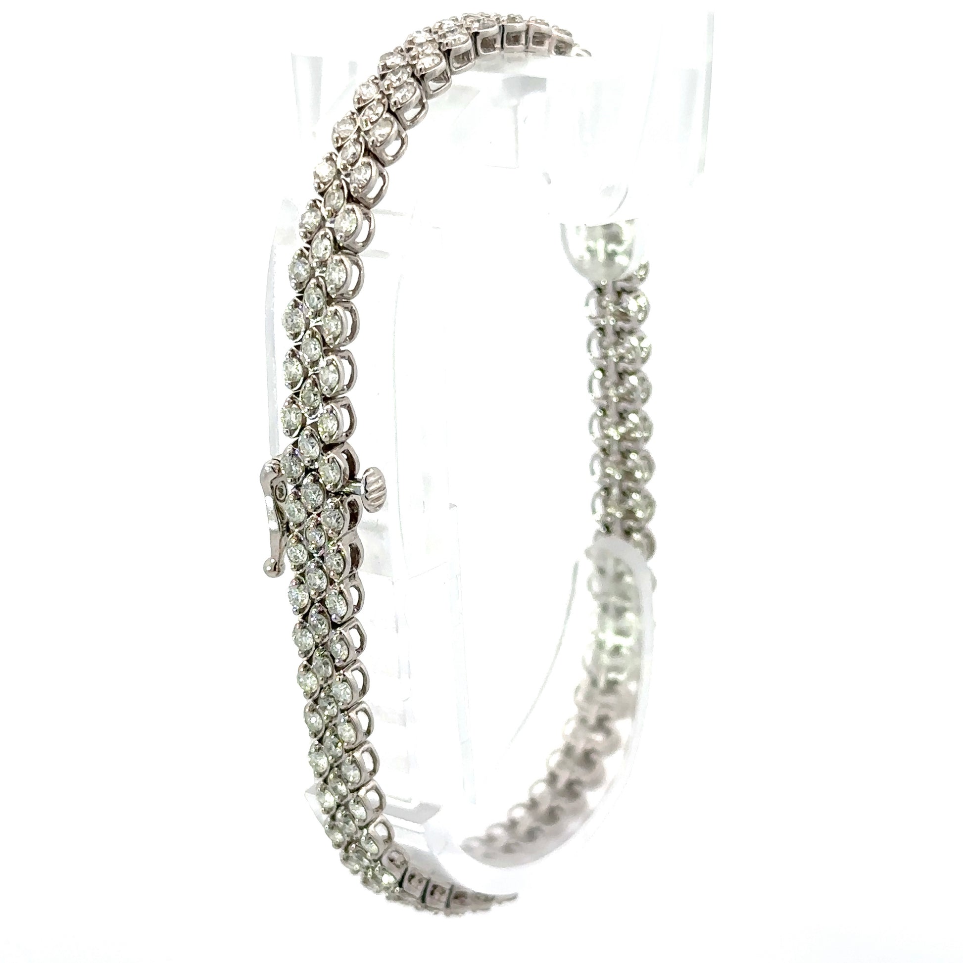 Diagonal view of back of diamond bracelet