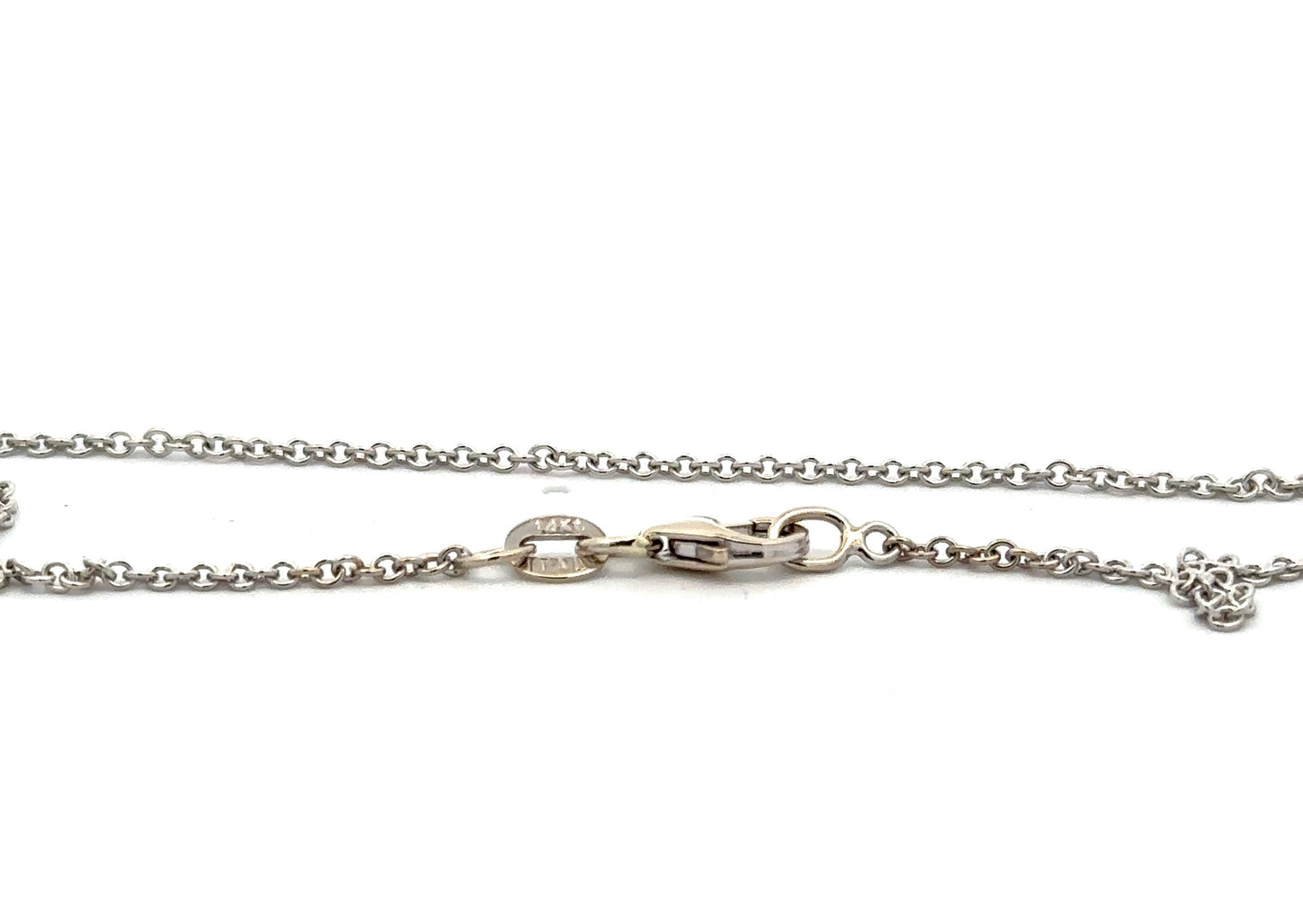 14K stamp on lobster clasp on thin link chain