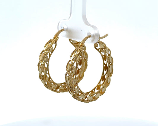 small yellow gold turkish hoops with 10K stamp on post