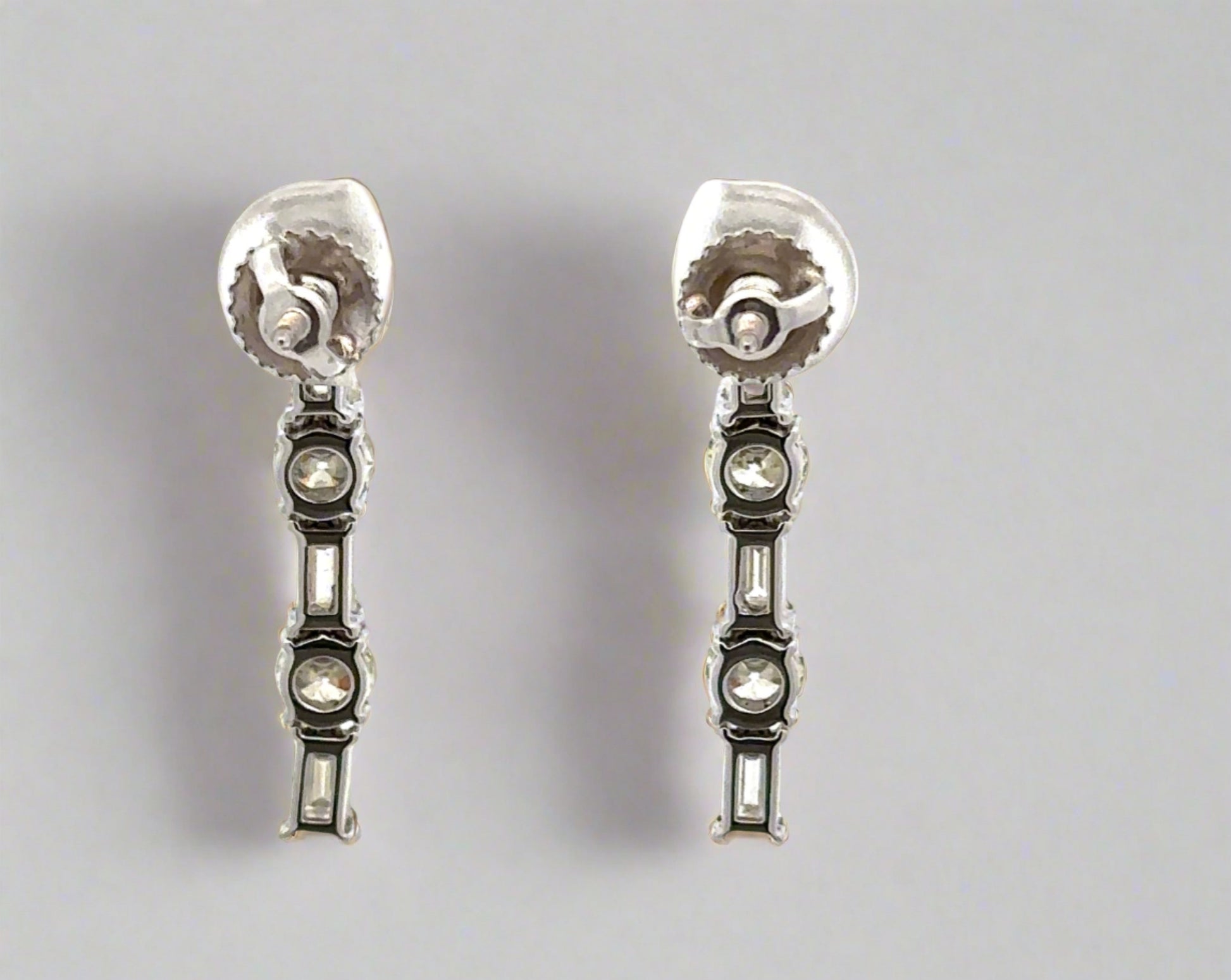 Back of white gold drop earrings
