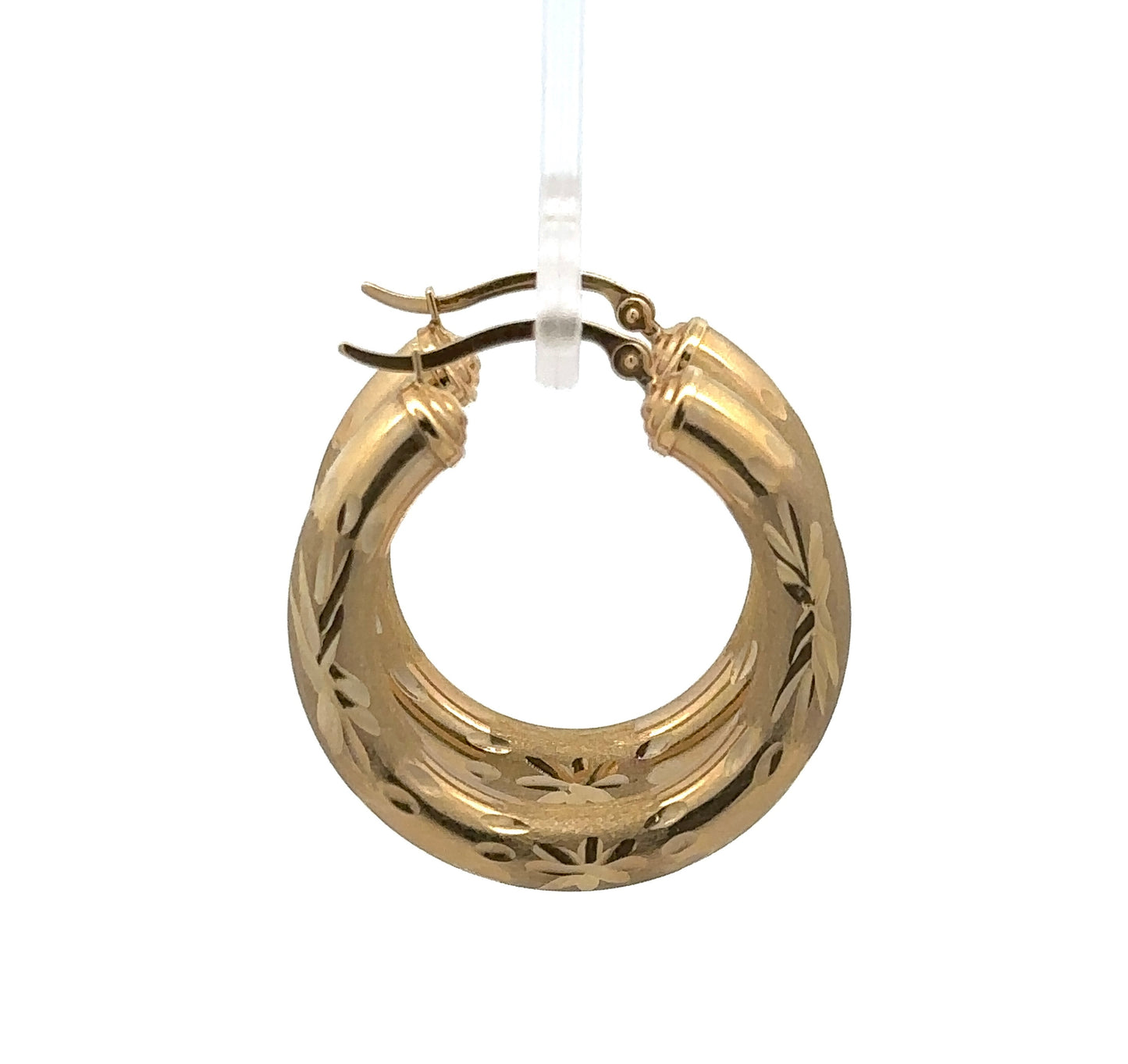 Side of yellow gold hoops