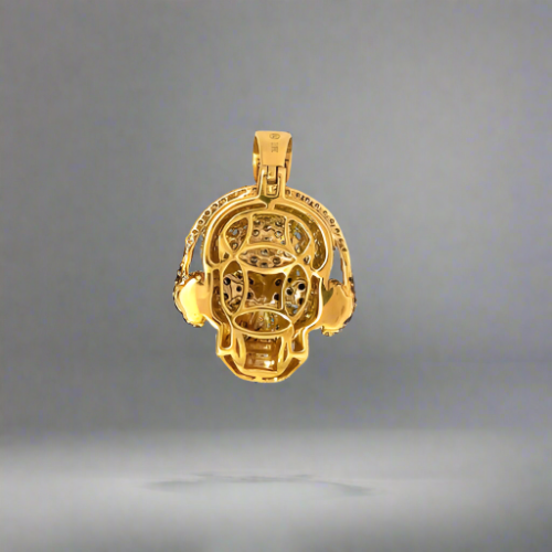 Back of skull pendant. 10K stamp on barrel. Open back.