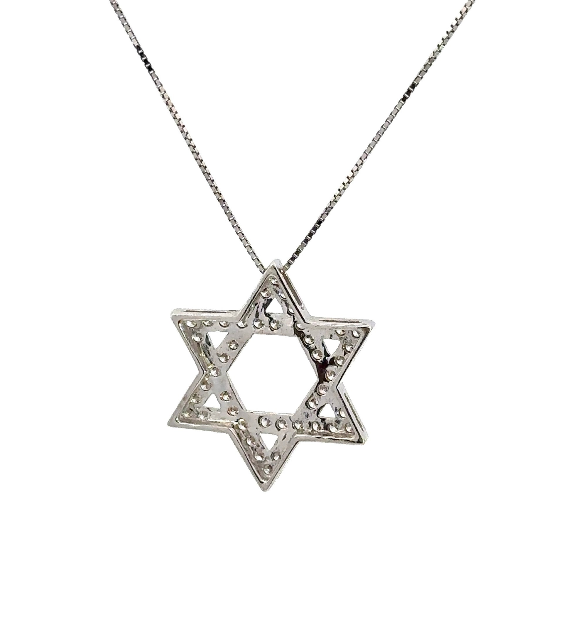 back of white gold star necklace