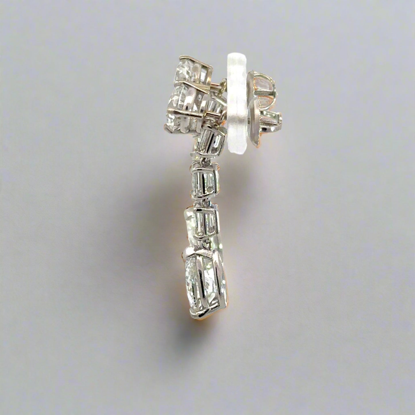 Side of diamond drop earrings