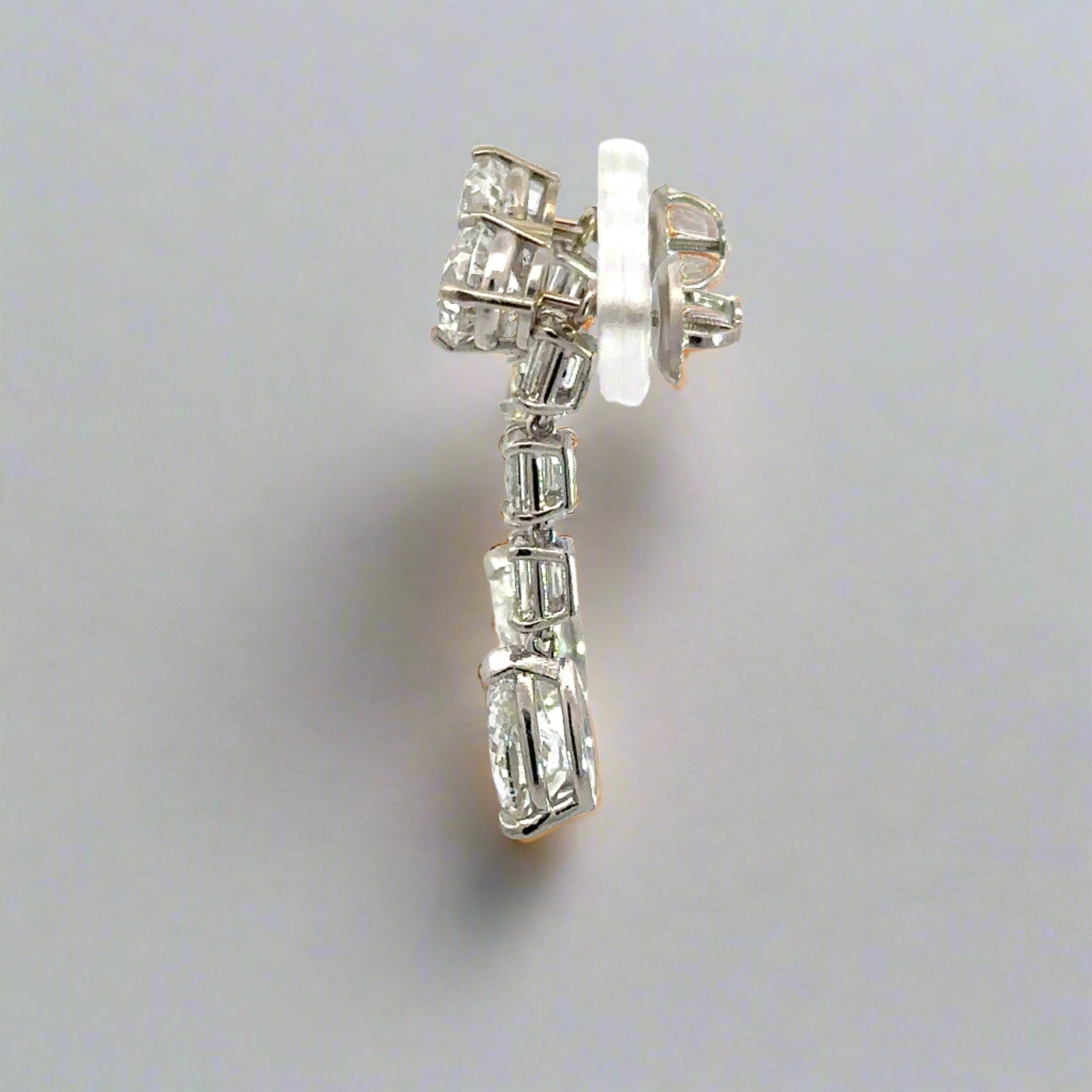 Side of diamond drop earrings