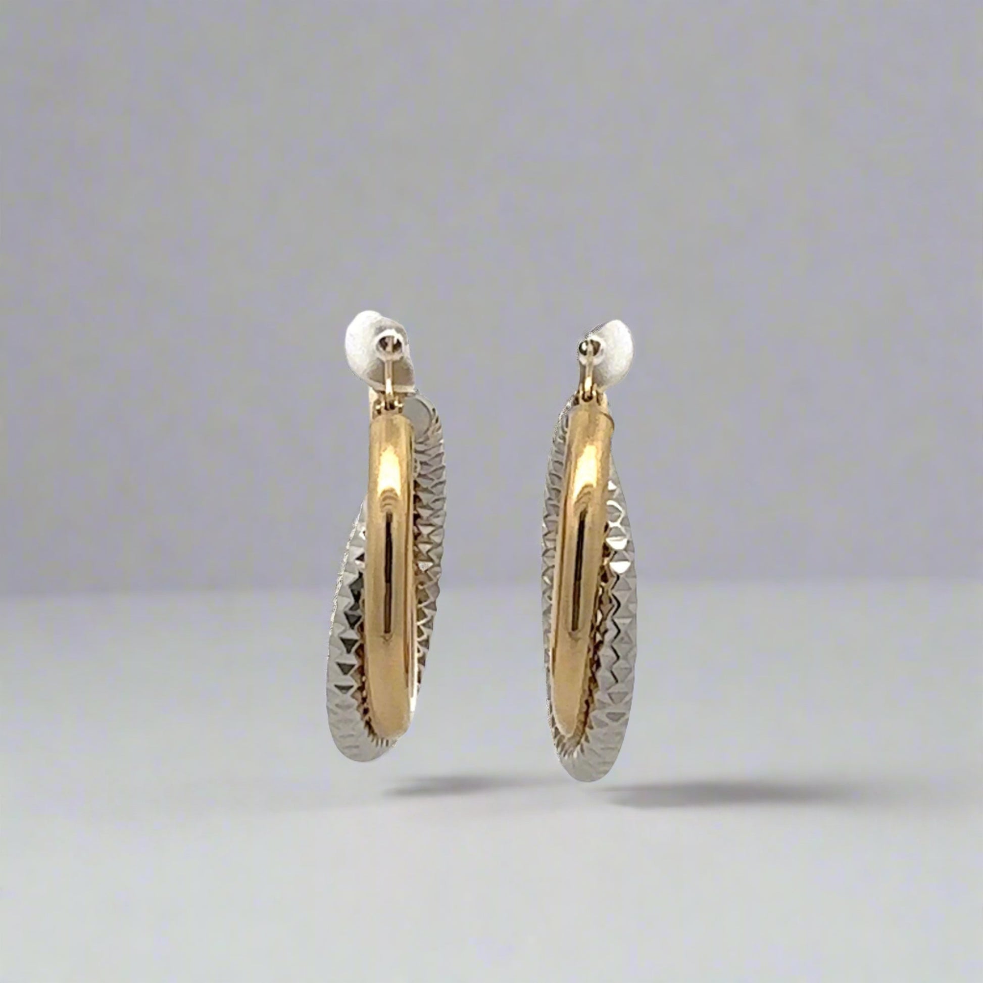 back of two toned hoops