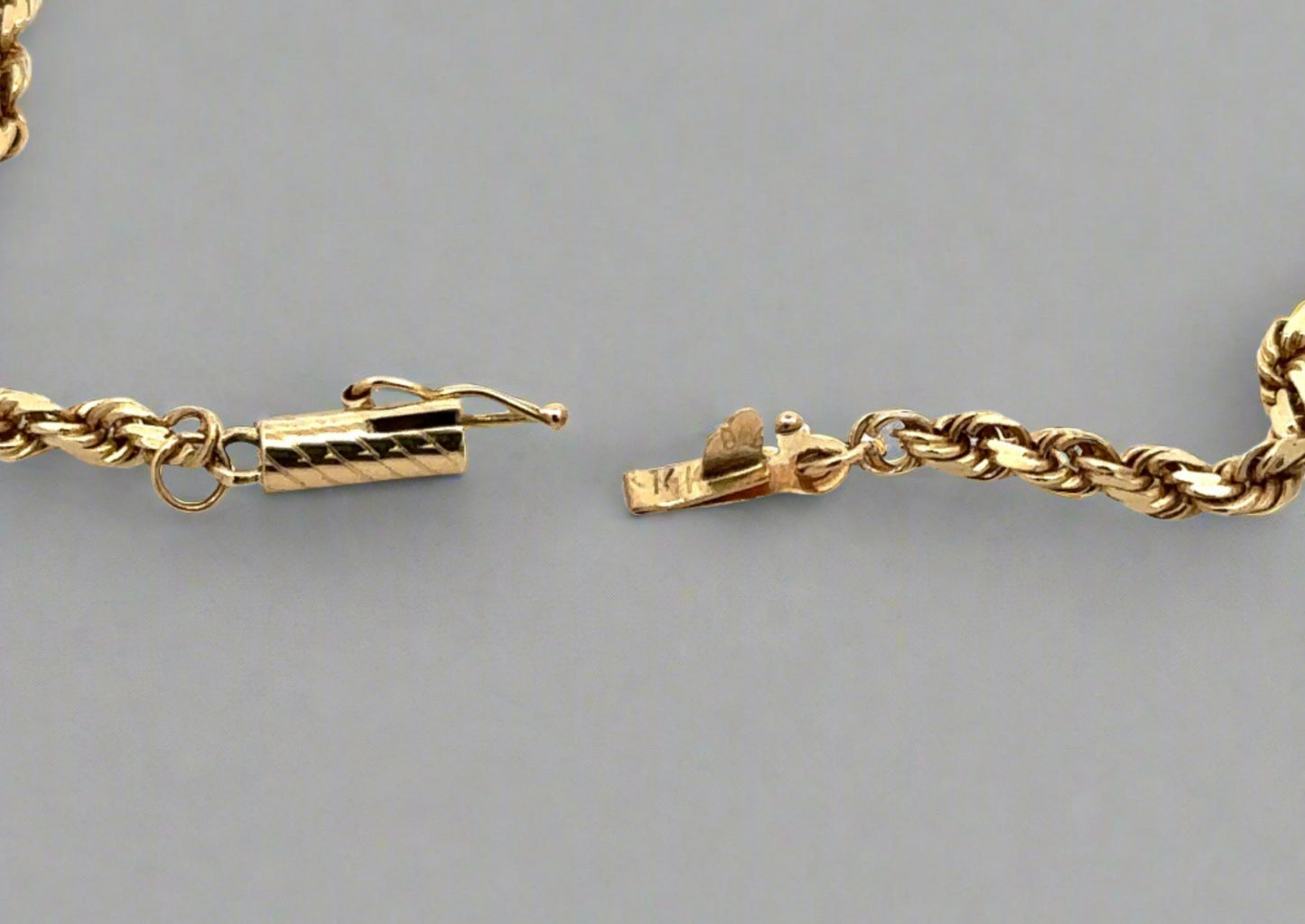 barrel clasp with 14K stamp and safety lock