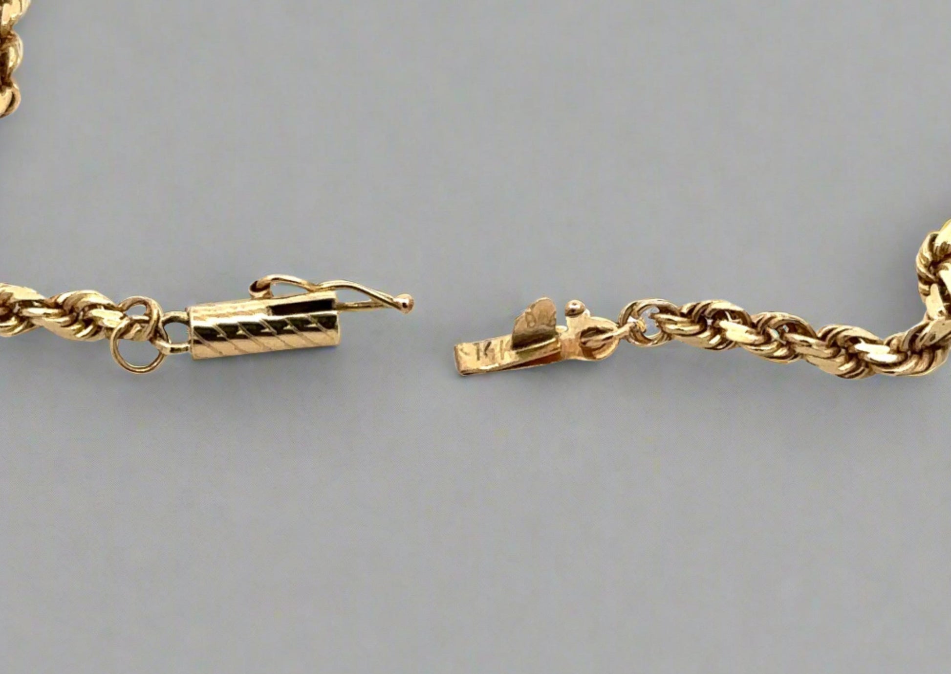 barrel clasp with 14K stamp and safety lock