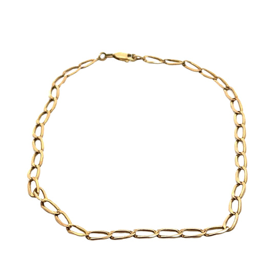 Yellow Gold link anklet with open links
