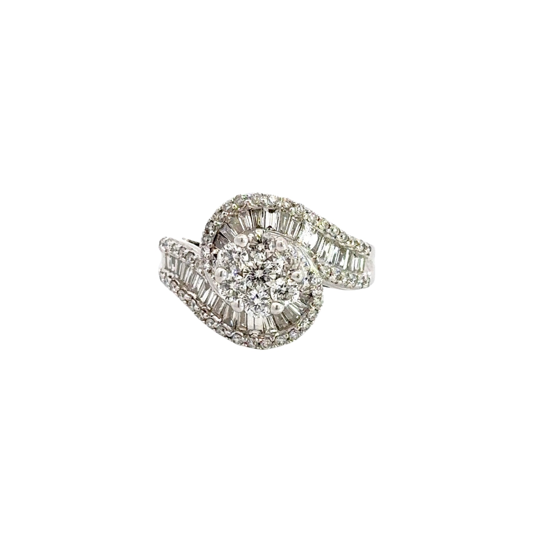 Front of white gold diamond ring 