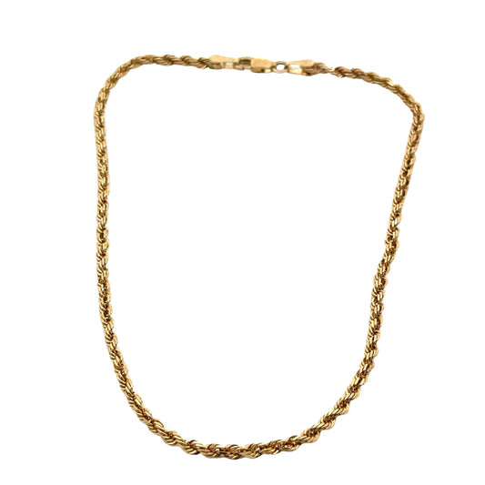 yellow gold rope anklet