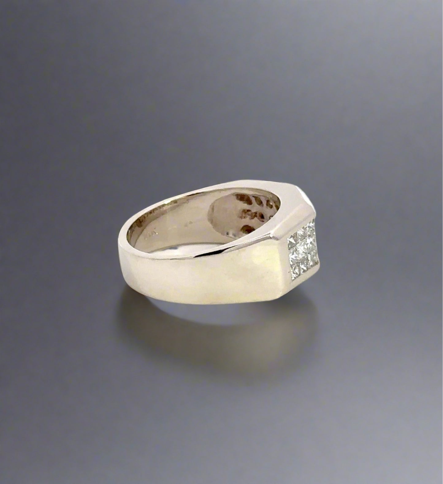 Side of white gold ring