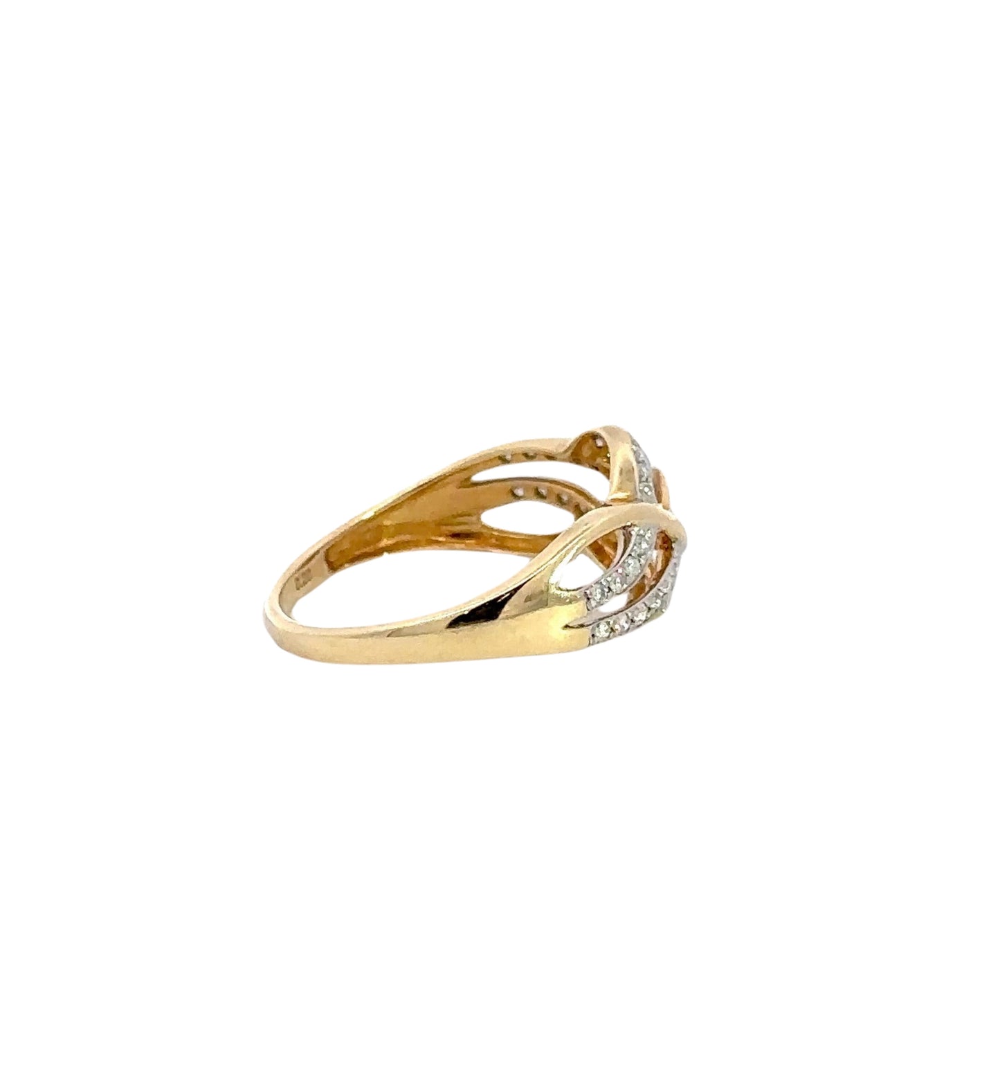 Side of yellow gold ring
