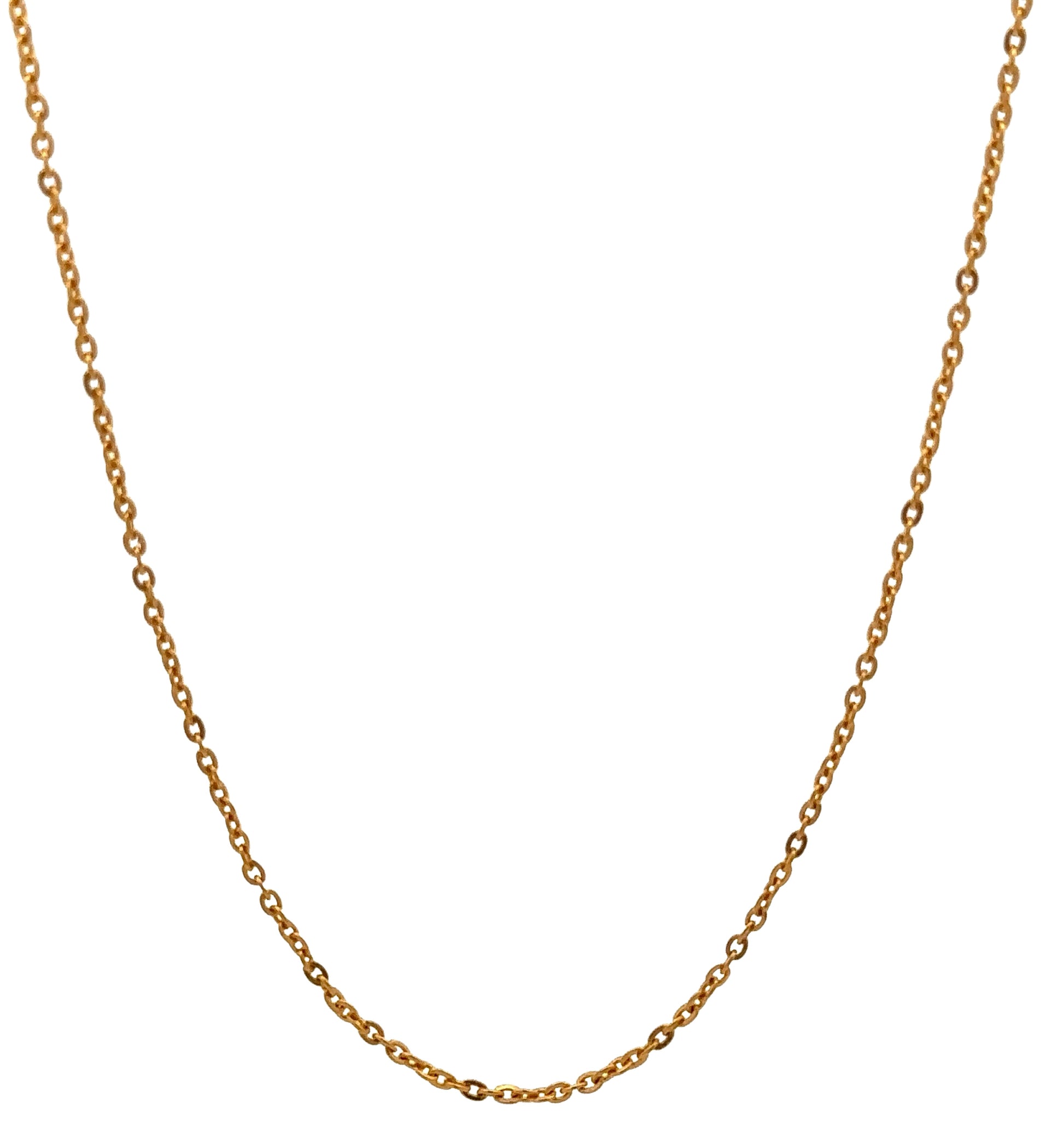 hanging 22k yellow gold thin link chain