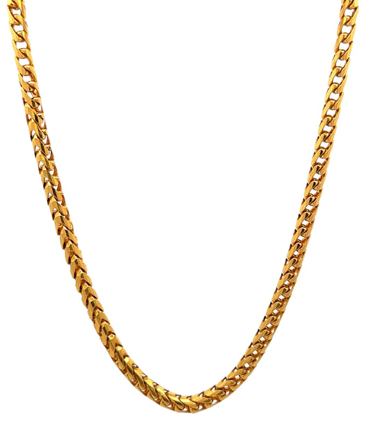 21k yellow gold hanging round-style franco chain