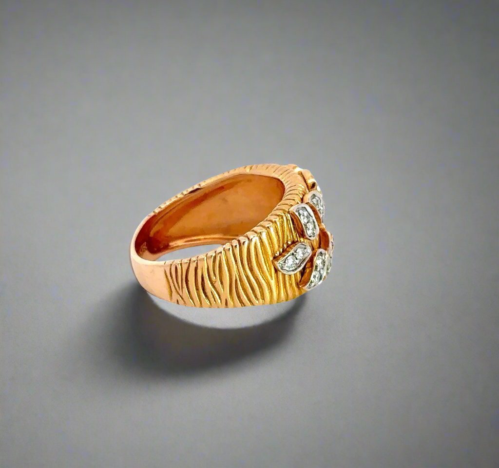 Side of ring with textured design on the side