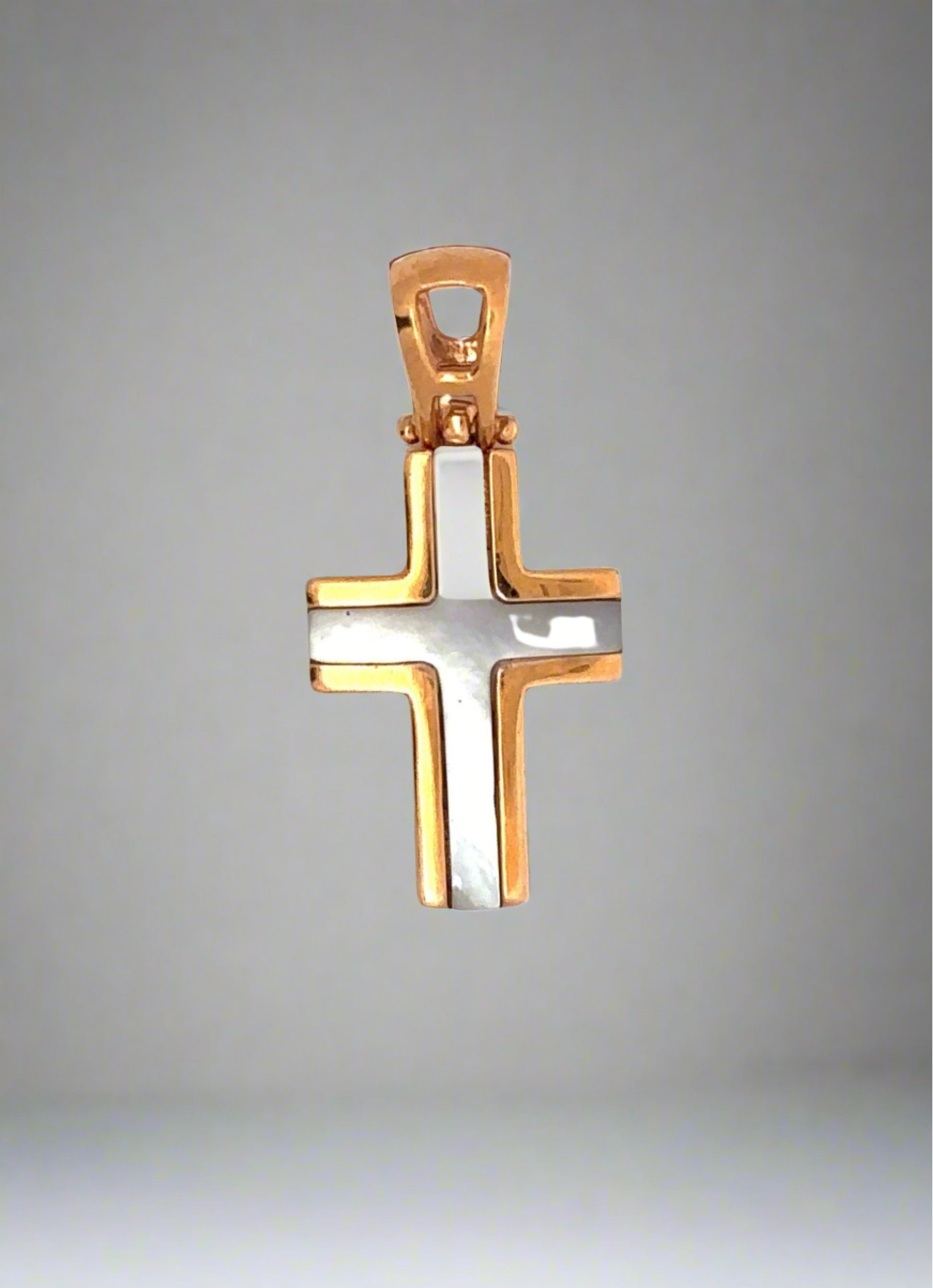 Rose Gold cross pendant with white chrome embellishment