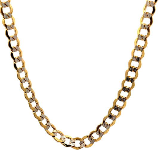 Hanging yellow and white gold link chain