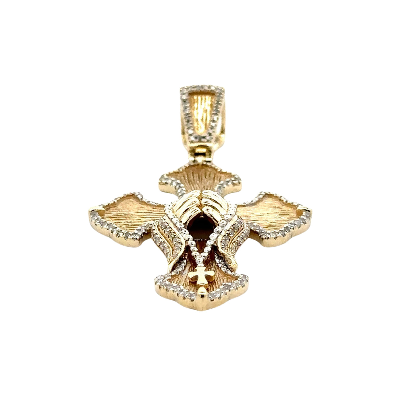 Bottom of yellow gold cross pendant