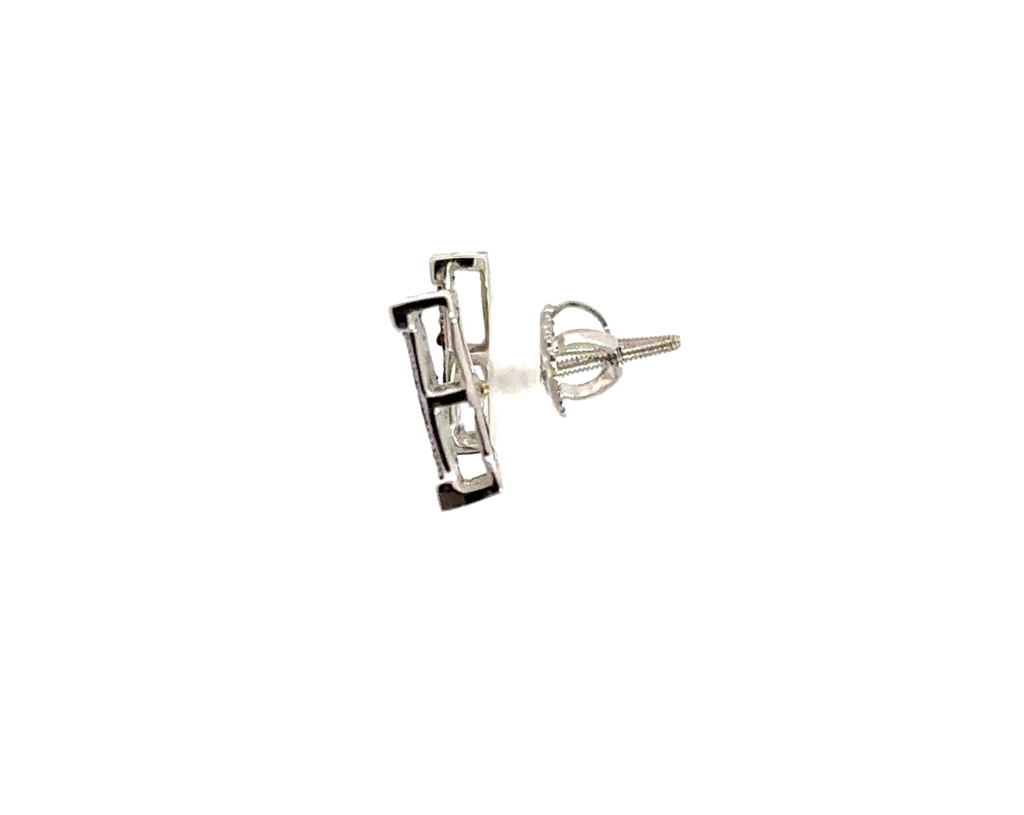 Black + White Diamond Square Stud Earrings