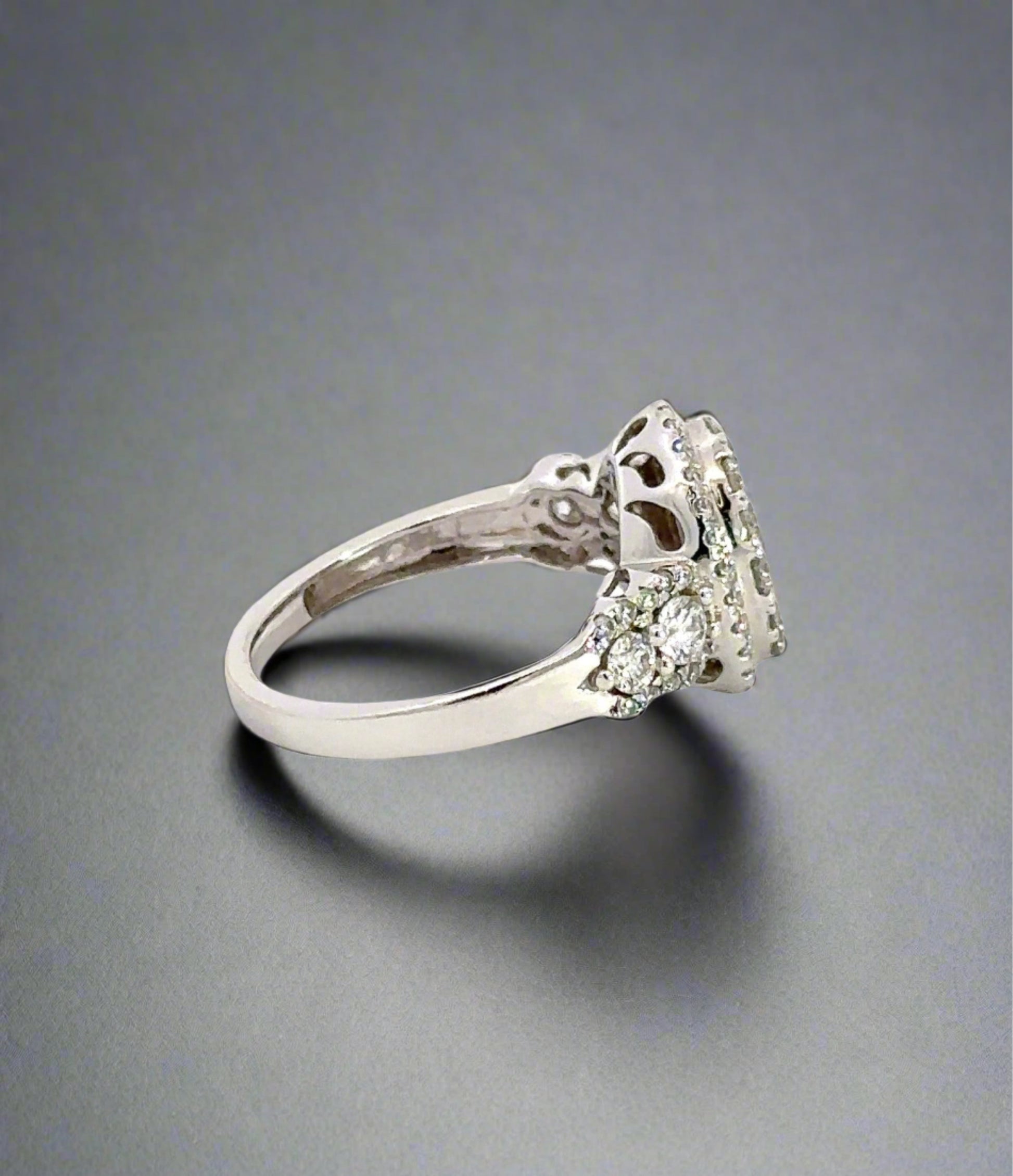 Side of white gold ring
