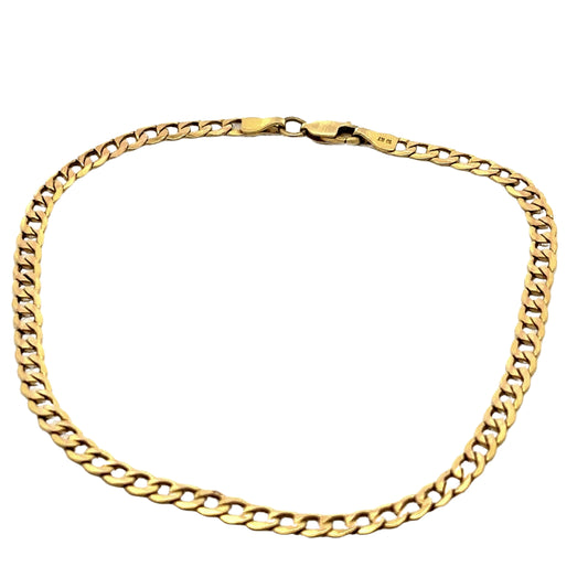 Yellow Gold Cuban Link Anklet