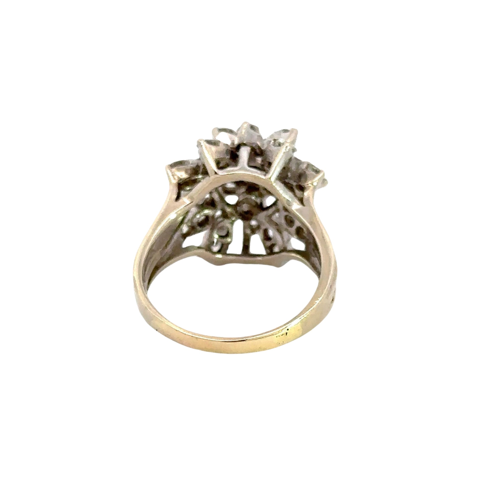 back of white gold cluster ring
